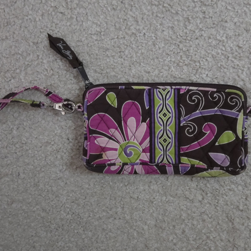 Vera Bradley 🎀 FLUTERBY Pink & Green Shoulder Bag, Crossbody Bag & Wristlet - Picture 2 of 10